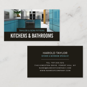 Tarjeta De Visita Diseño elegante de la cocina, cocina y gimnasio