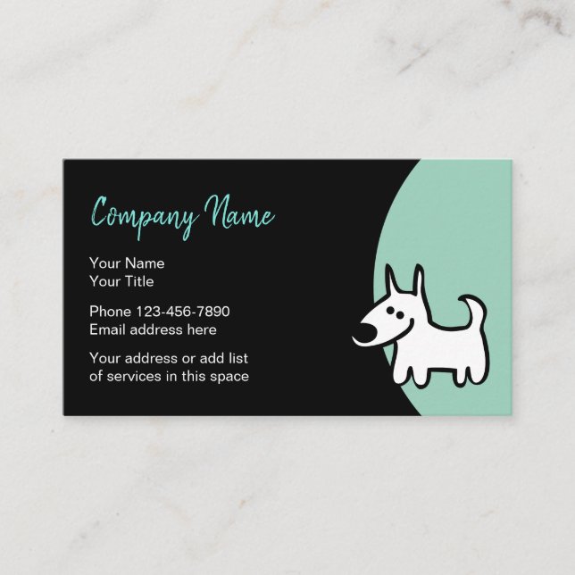Tarjeta De Visita Diseño elegante de Mascota Services (Anverso)
