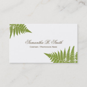 Tarjeta De Visita Diseño elegante del arbolado del helecho verde