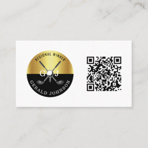 Tarjeta De Visita Diseño elegante del Monograma de Golf del Personal