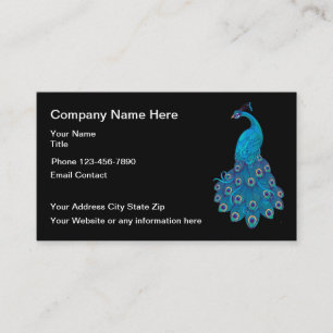 Tarjeta De Visita Diseño elegante del pavo real