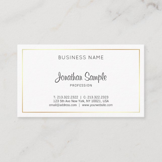 Tarjeta De Visita Diseño elegante estilo guión lujo moderno (Anverso)