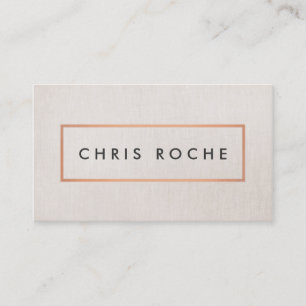 Tarjeta De Visita Diseño elegante Marco de cobre Estilo Linaje Beige