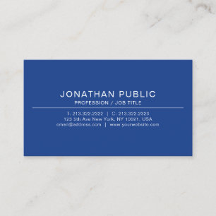Tarjeta De Visita Diseño elegante minimalista a la moda azul