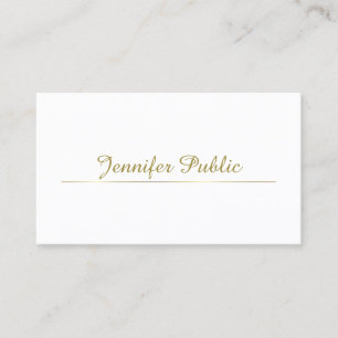 Tarjeta De Visita Diseño elegante Minimalista de moda Gold Caligraph