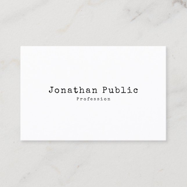 Tarjeta De Visita Diseño elegante moderno de época simple retro senc (Anverso)