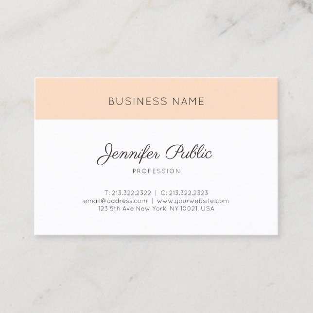 Tarjeta De Visita Diseño elegante moderno profesional elegante (Anverso)