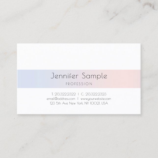 Tarjeta De Visita Diseño elegante moderno Profesional Simple Plato (Anverso)