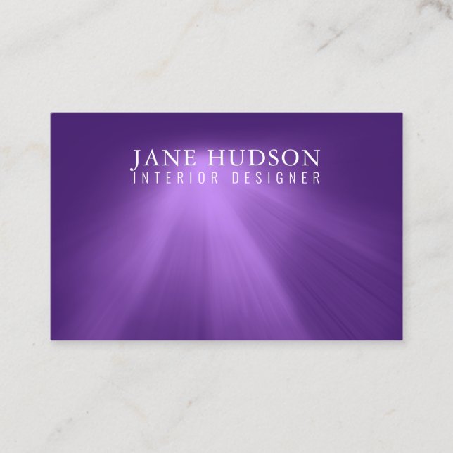 Tarjeta De Visita Diseño elegante moderno Purple Plain Lujoso (Anverso)