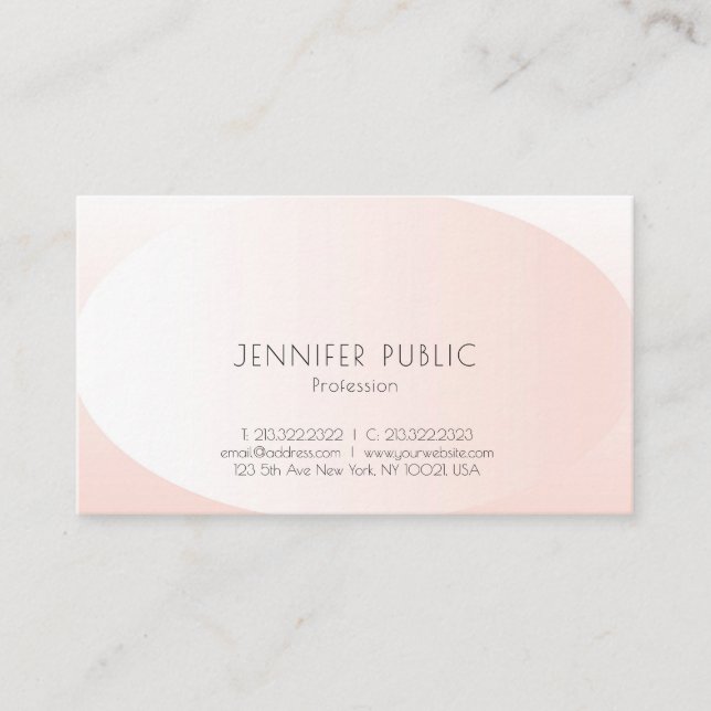 Tarjeta De Visita Diseño elegante moderno Rubor Pink Plain Trendy (Anverso)