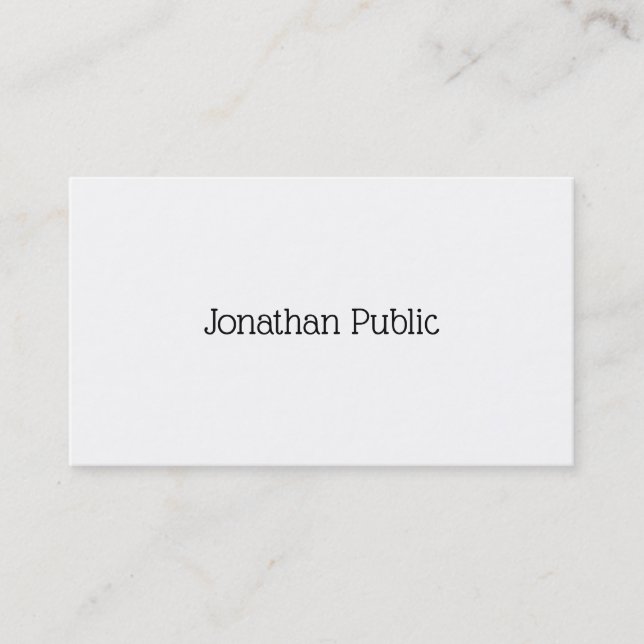 Tarjeta De Visita Diseño elegante moderno Simple Llanura Profesional (Anverso)