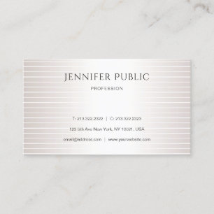 Tarjeta De Visita Diseño elegante moderno simple lujoso plateado fal