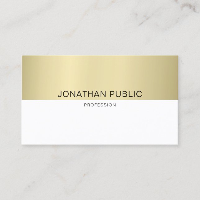 Tarjeta De Visita Diseño elegante moderno y sencillo de lujo (Anverso)