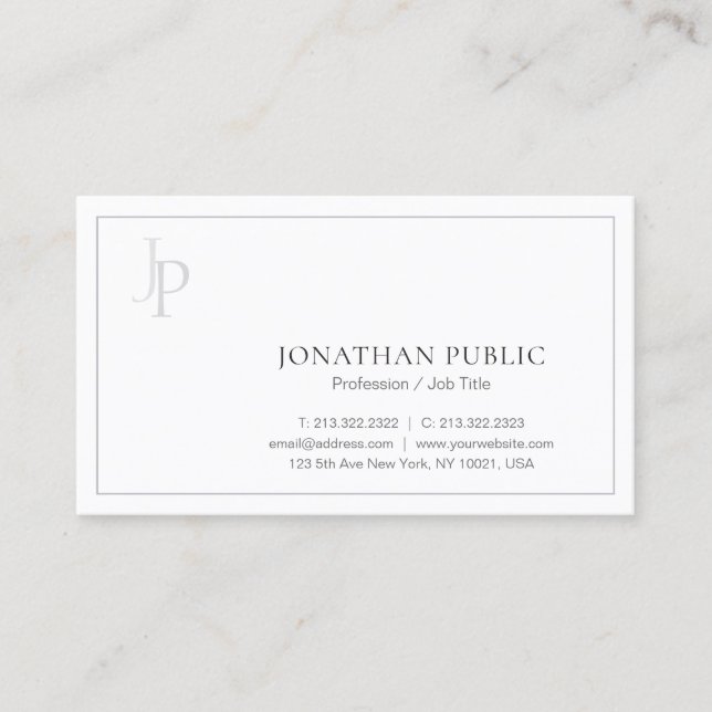 Tarjeta De Visita Diseño elegante monograma elegante moderno elegant (Anverso)