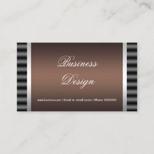 Tarjeta De Visita Diseño elegante negro chocolate marrón gris plata