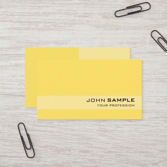 Tarjeta De Visita Diseño elegante profesional moderno amarillo senci (Anverso/Reverso In Situ)
