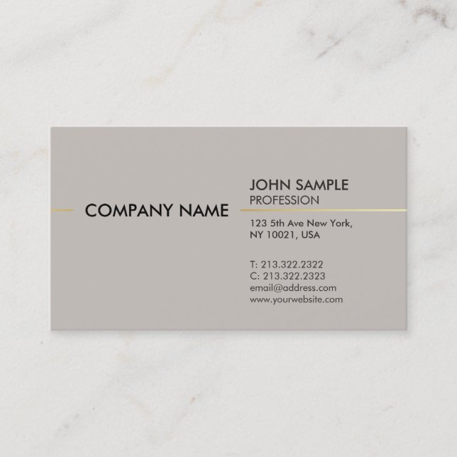 Tarjeta De Visita Diseño elegante profesional moderno elegante llano (Anverso)