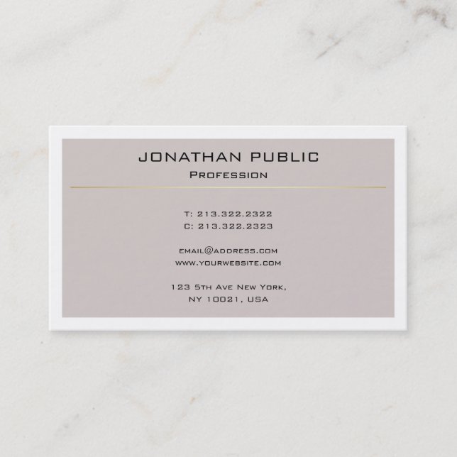 Tarjeta De Visita Diseño elegante profesional moderno sencillo senci (Anverso)
