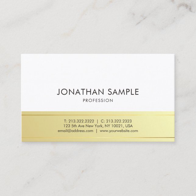 Tarjeta De Visita Diseño elegante profesional y elegante estilo dora (Anverso)