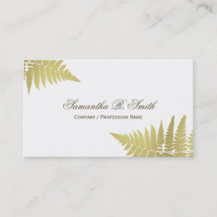 Tarjeta De Visita Diseño elegante simple del arbolado del helecho d