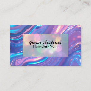 Tarjeta De Visita Diseño elegante y color iridiscente lila claro