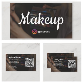 Tarjeta De Visita Diseño Elegante y de Moda para Artistas de Maquill
