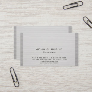Tarjeta De Visita Diseño elegante y elegante con rayas grises