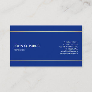 Tarjeta De Visita Diseño elegante y elegante estilo azul moderno