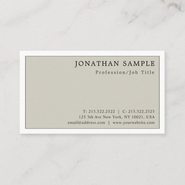 Tarjeta De Visita Diseño elegante y elegante profesional de estilo s (Anverso)
