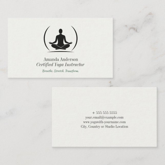 Tarjeta De Visita Diseño elegante y limpio del instructor minimalist (Anverso / Reverso)