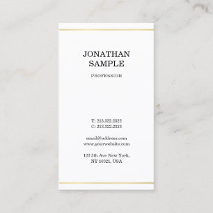 Tarjeta De Visita Diseño elegante y moderno aspecto dorado liso de m