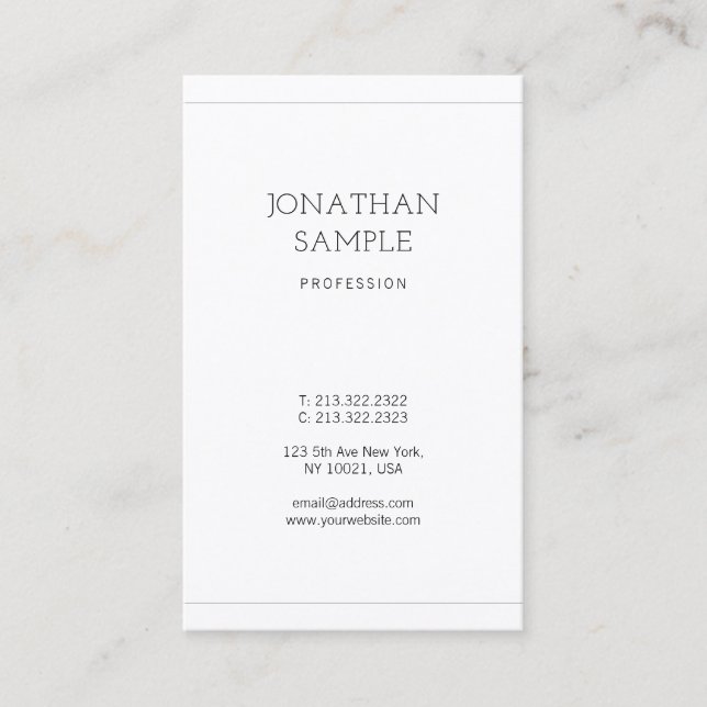 Tarjeta De Visita Diseño elegante y moderno profesional Lujo elegant (Anverso)