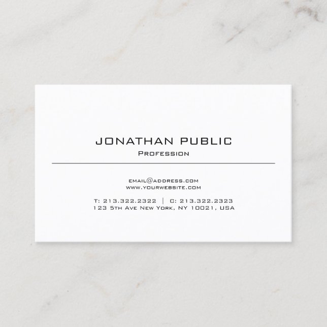 Tarjeta De Visita Diseño elegante y sencillo (Anverso)