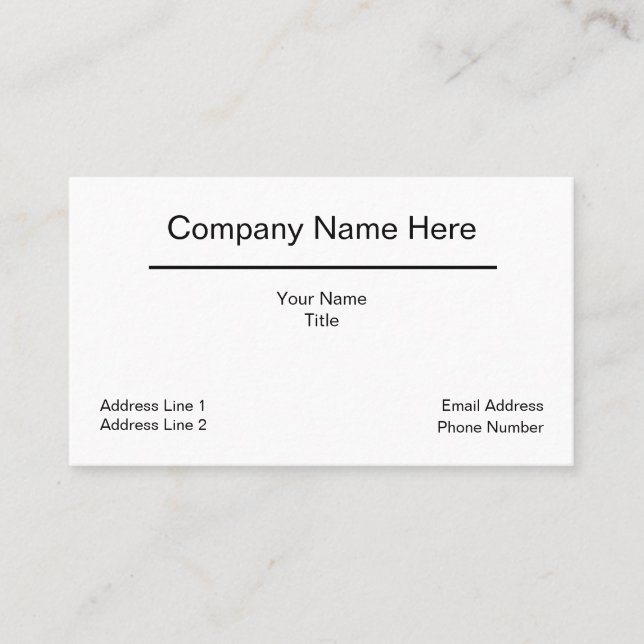 Tarjeta De Visita Diseño empresarial genérico clásico simple (Anverso)
