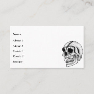 Tarjeta De Visita Diseño en blanco y negro del cráneo de vampiros