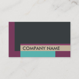 Tarjeta De Visita Diseño en bloque negro morado Verde azulado