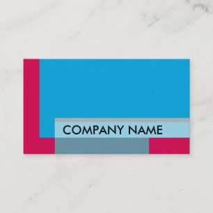 Tarjeta De Visita Diseño en bloque rojo azul