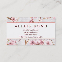 Tarjeta De Visita Diseño en colores pastel de la flor de cerezo