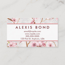 Tarjeta De Visita Diseño en colores pastel de la flor de cerezo