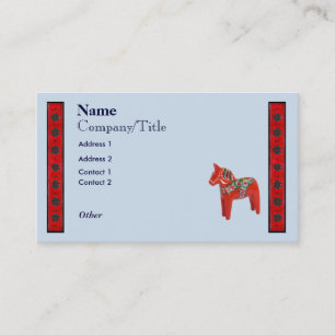 Tarjeta De Visita Diseño escandinavo del caballo de Dala del sueco
