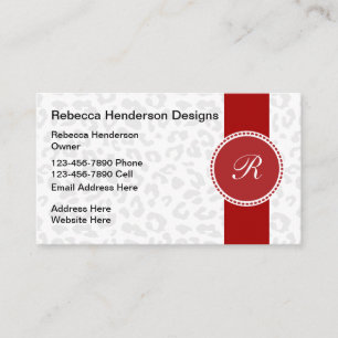 Tarjeta De Visita Diseño estiloso del patrón animal monogramo