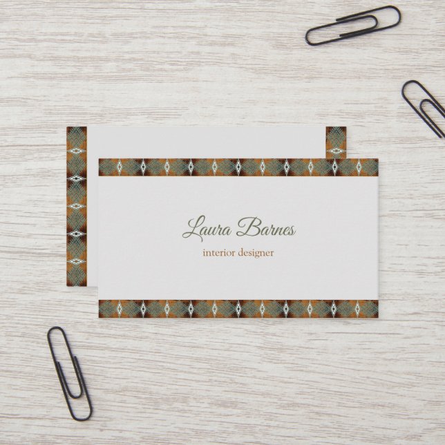 Tarjeta De Visita  Diseño étnico suroeste. Texto.   (Anverso/Reverso In Situ)