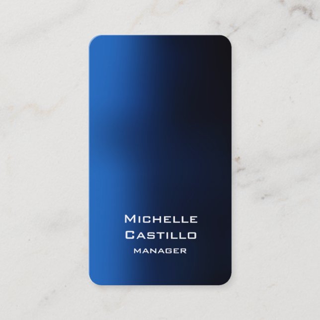 Tarjeta De Visita Diseño exclusivo de azul artificial vertical (Anverso)