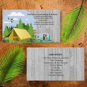 Tarjeta De Visita Diseño exterior de camping Rustic RV Park