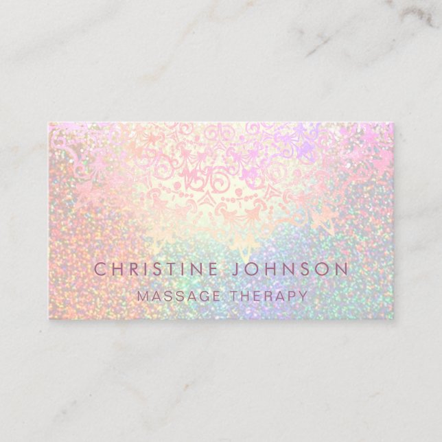 Tarjeta De Visita diseño falso purpurina (Anverso)