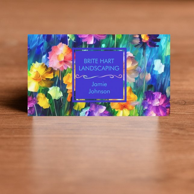 Tarjeta De Visita Diseño floral brillante de colores (Subido por el creador)