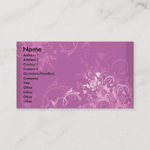 Tarjeta De Visita diseño floral de remolino rosa bonito