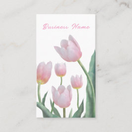 Tarjeta De Visita Diseño Floral de Tulipanes Pastel