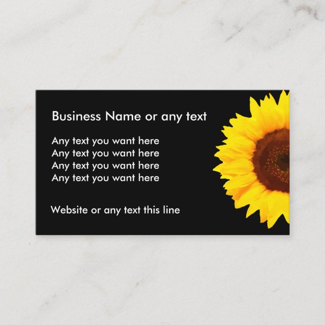 Tarjeta De Visita Diseño floral del girasol (Anverso)