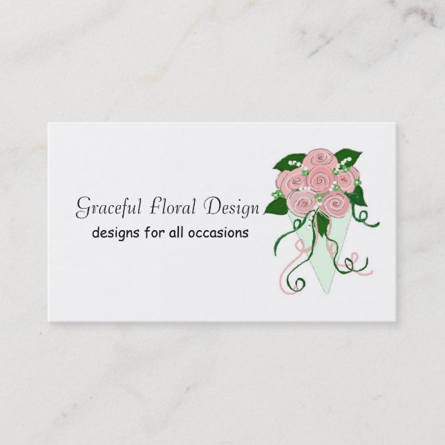 Tarjeta De Visita Diseño floral elegante (Anverso)